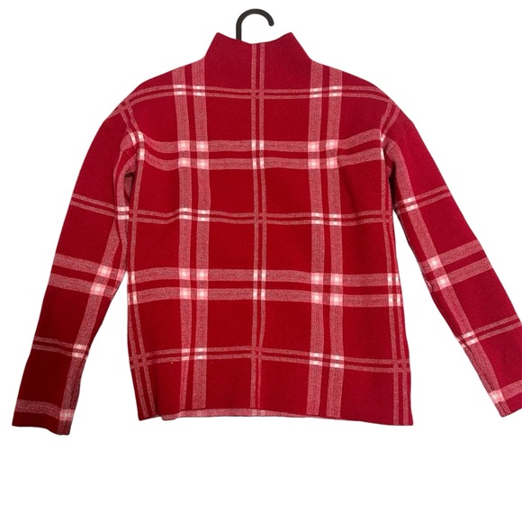 Cozy Nicole Miller Sweatshirt XS red checkered with headband - Picture 2 of 4